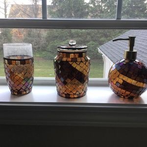 Gorgeous colorful glass display items (3) vintage 90’s